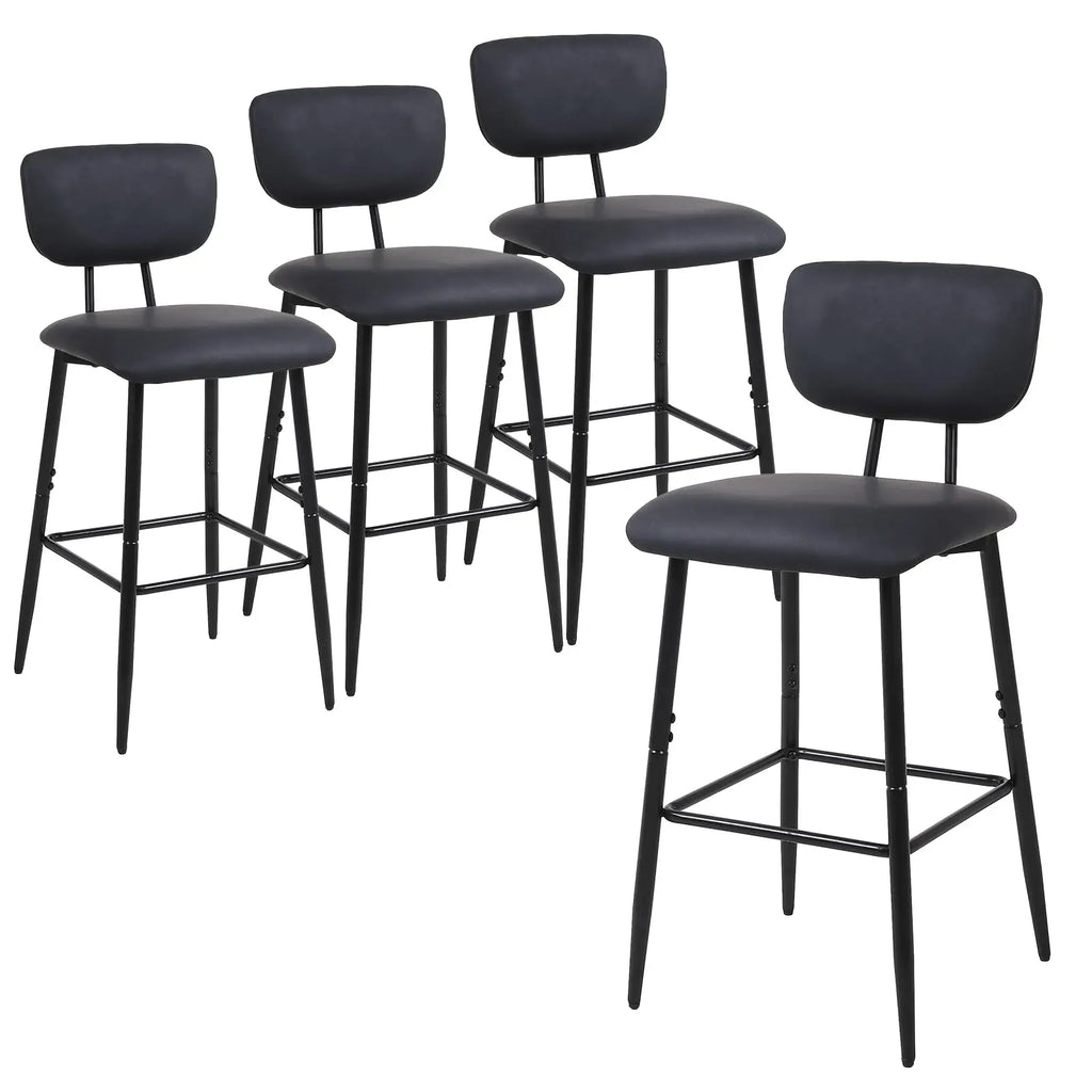 Moderne Leder-Barhocker mit Rückenlehne – Frühstücksbar & Kücheninsel Barstühle im minimalistischen Design