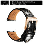 MAIKES Brassard de luxe en cuir avec dégagement rapide - Brassard Premium 20 mm / 21 mm / 22 mm avec fermeture papillon pour brassard élégant