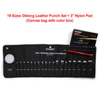 OWDEN Oblong Lederloch Stanzen Set – Ovale Hohlstanzer aus High-Carbon-Stahl für Gürtel, Riemen & Lederarbeiten (19 Größen)
