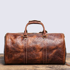 LEATHFOCUS Vintage Leder Reisetasche – Geprägte Duffle Bag aus echtem Rindsleder, große Business-, Wochenend- &amp; Sporttasche für Damen &amp; Herren