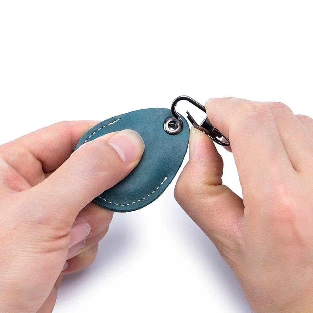 Personalisierbare Lederhülle für StarLine S96 & PIK Intercom – Premium Schutzcover aus Rindsleder für Alarm- & IC-Tags mit Schlüsselanhänger