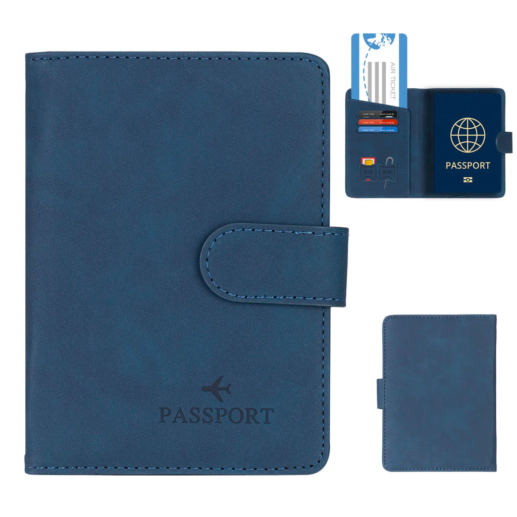 TRASSORY Reisepasshülle mit RFID-Schutz – Schlanke PU-Leder Passport Wallet mit Kartenfächern für Damen &amp; Herren