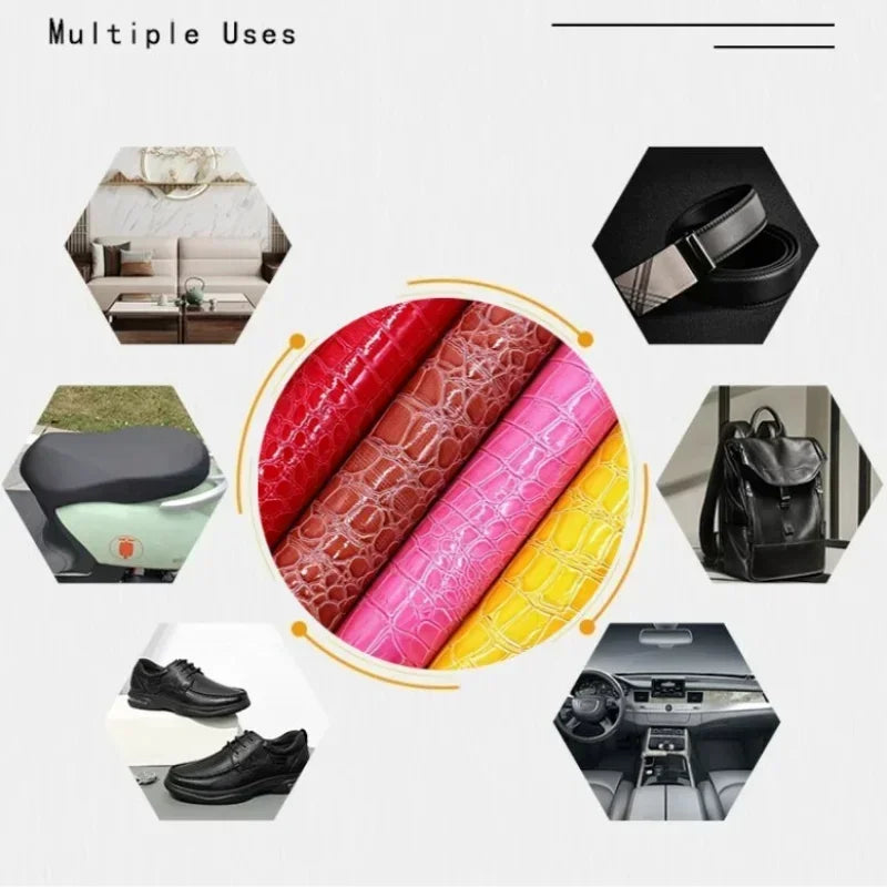 PU Kunstleder mit Krokodil-Prägung – Eleganter Lederstoff für DIY, Taschen, Möbel & Dekoration