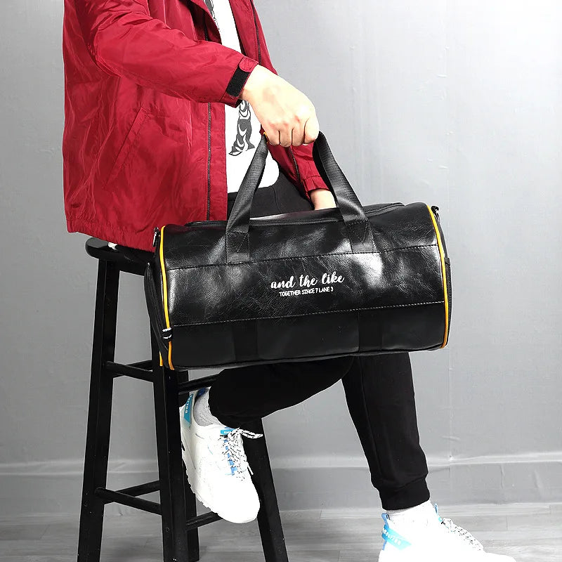 AND THE LIKE Unisex Fitness- & Reisetasche – Gym Bag aus Mikrofaser mit Trocken-/Nass-Trennung, Schulter- und Handtasche für Männer & Frauen