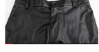 Herren PU Lederhose Locker &amp; Stretch – Wasserdichte, leichte Kunstlederhose in Schwarz, gerade Passform, Plus Size Sommerhose 