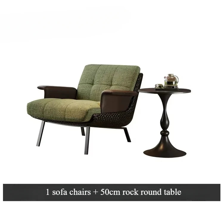 Ergonomischer Designer-Ledersessel im italienischen Luxus-Stil – Eleganter Minimalistischer Fauteuil mit Armlehnen für modernes Wohnzimmer