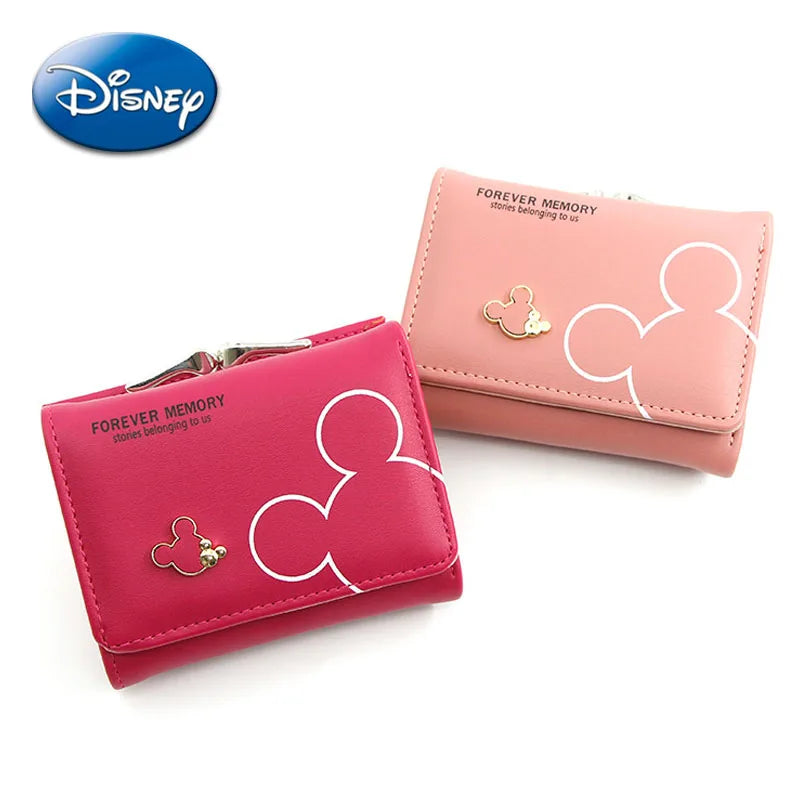Disney Mickey Mouse Damen Geldbörse - Pequeña cartera de piel sintética para mujeres y niñas con diseño de dibujos animados 