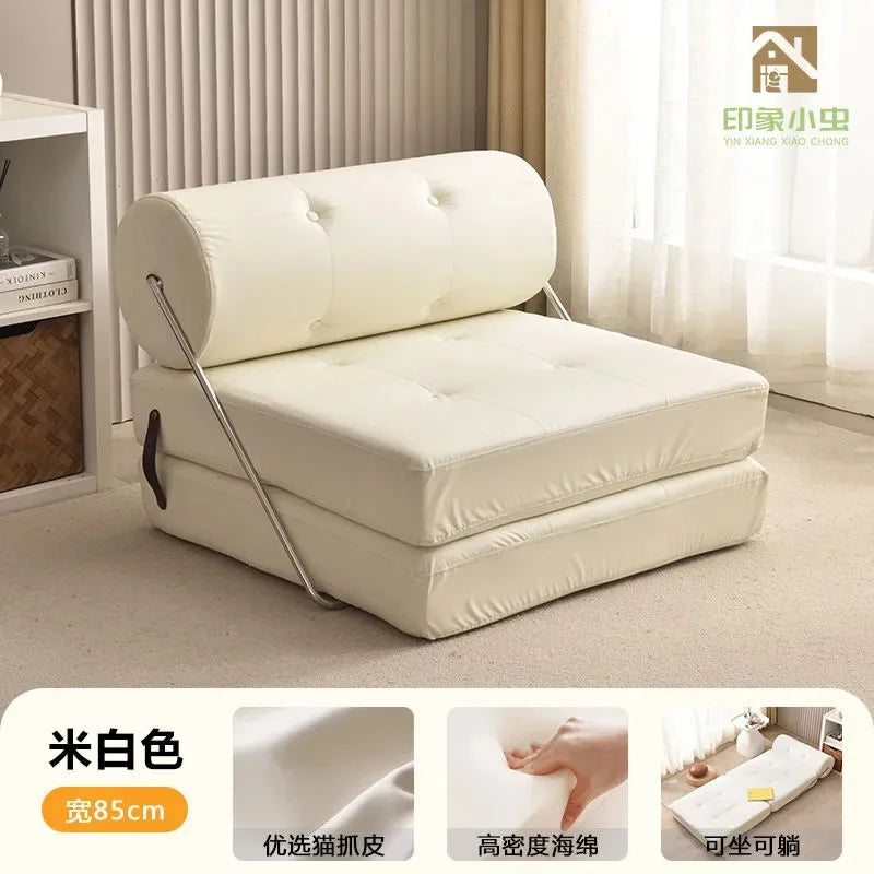 Klappbares Leder Einzelsessel Schlafsofa – Modernes Luxus Sofa & Bett für Wohnzimmer, Schlafzimmer & Tiny Homes