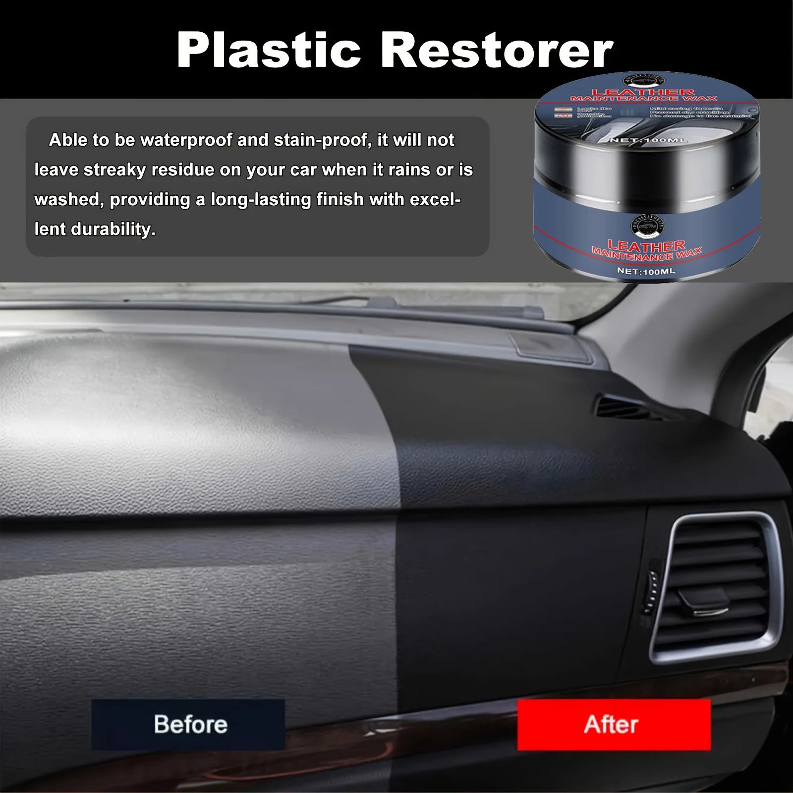 300 ml Spezial Wachs für Auto Innenraum – Lederpflege & Cockpit Politur für Ledersitze, Armaturen & Kunststoff