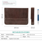 Großes Leder Füllfederhalter Etui mit 12 Steckplätzen – Hochwertiges Pen Case aus echtem Leder für Schule & Büro