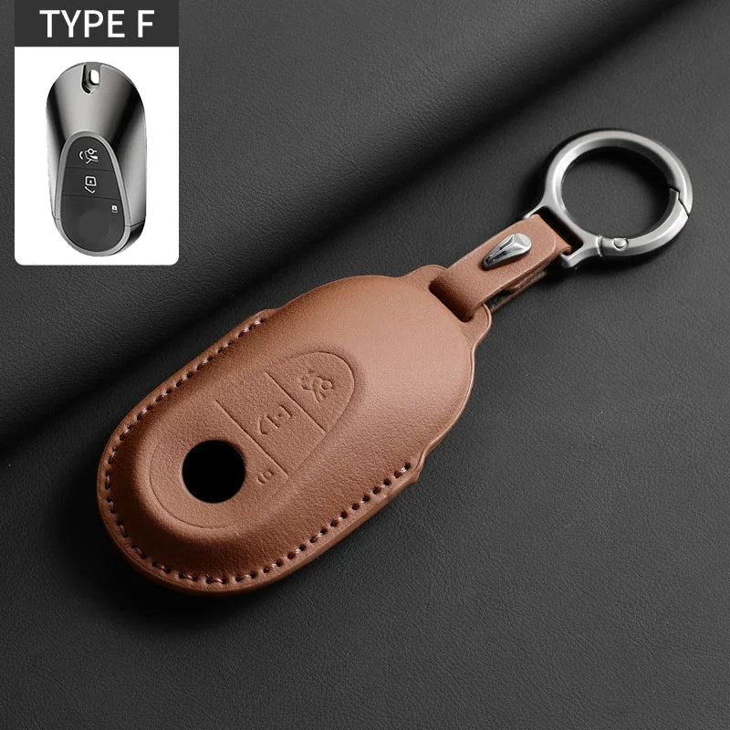 Étui de clé de voiture en cuir souple pour Mercedes-Benz – Étui de clé de qualité supérieure pour A, C, E, S, G-Klasse, GLC, CLA, GLB, GLS, GLA (W177/W205/W213/W222/X167)