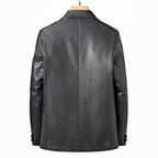Mens Leather Jackets Business Casual PU Leather Blazer Jackets Fashion Slim Fit Motorcycle Suede Solid Color Outerwear Plus Size