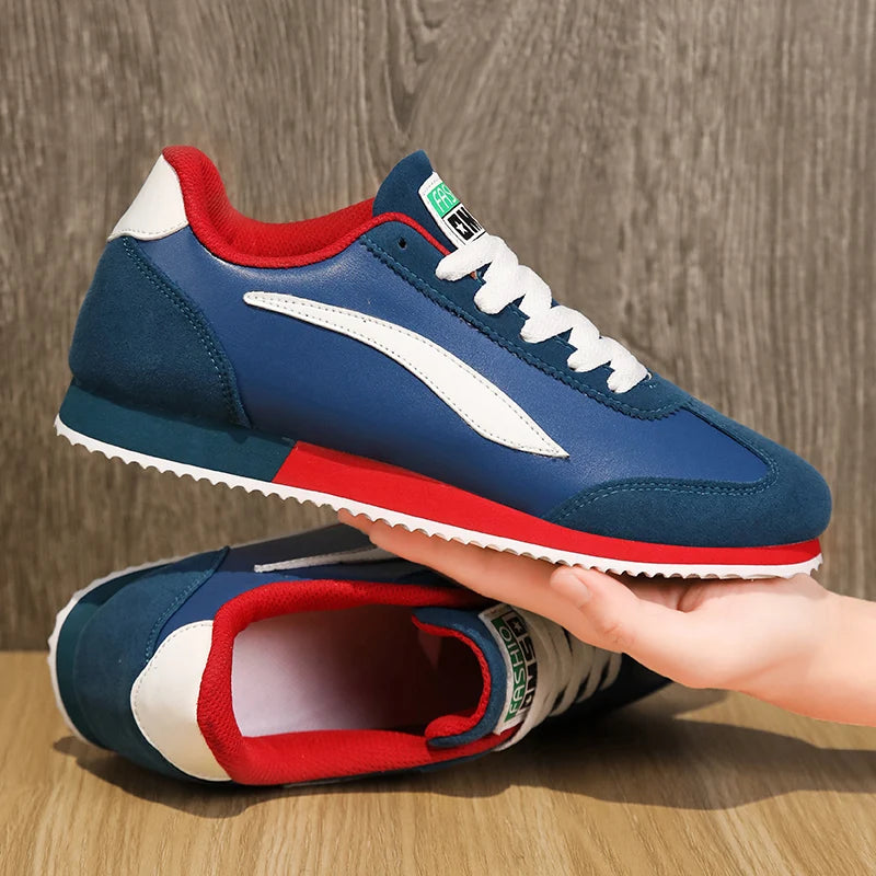 WONST Herren Sneakers – Klassische Blaue Lederschuhe, Sportlich &amp; Modisch, Laufschuhe für Training und Alltag 