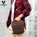 HUMERPAUL Herren Leder Schultertasche – Vintage Crossbody Messenger Bag aus Echtleder mit Großer Kapazität