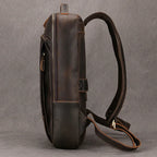 Vintage Herren Rucksack aus Crazy Horse Leder – Mochila retro para ordenador portátil más grande aus echtem Leder para viajes y negocios 
