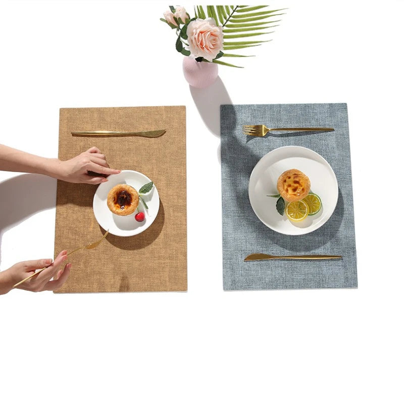 Nordic Square Leder-Tischsets beidseitig – Wasserdichte & hitzeisolierende Platzmatten für Zuhause & Hotel (1/2/3/4 Stück)