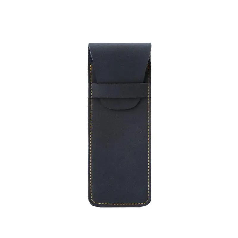 Vintage Leder Optik Stifteetui – Estuche para bolígrafos compacto para escuela, oficina y negocios | Mini Schreibwaren Organizer para mujeres y hombres 