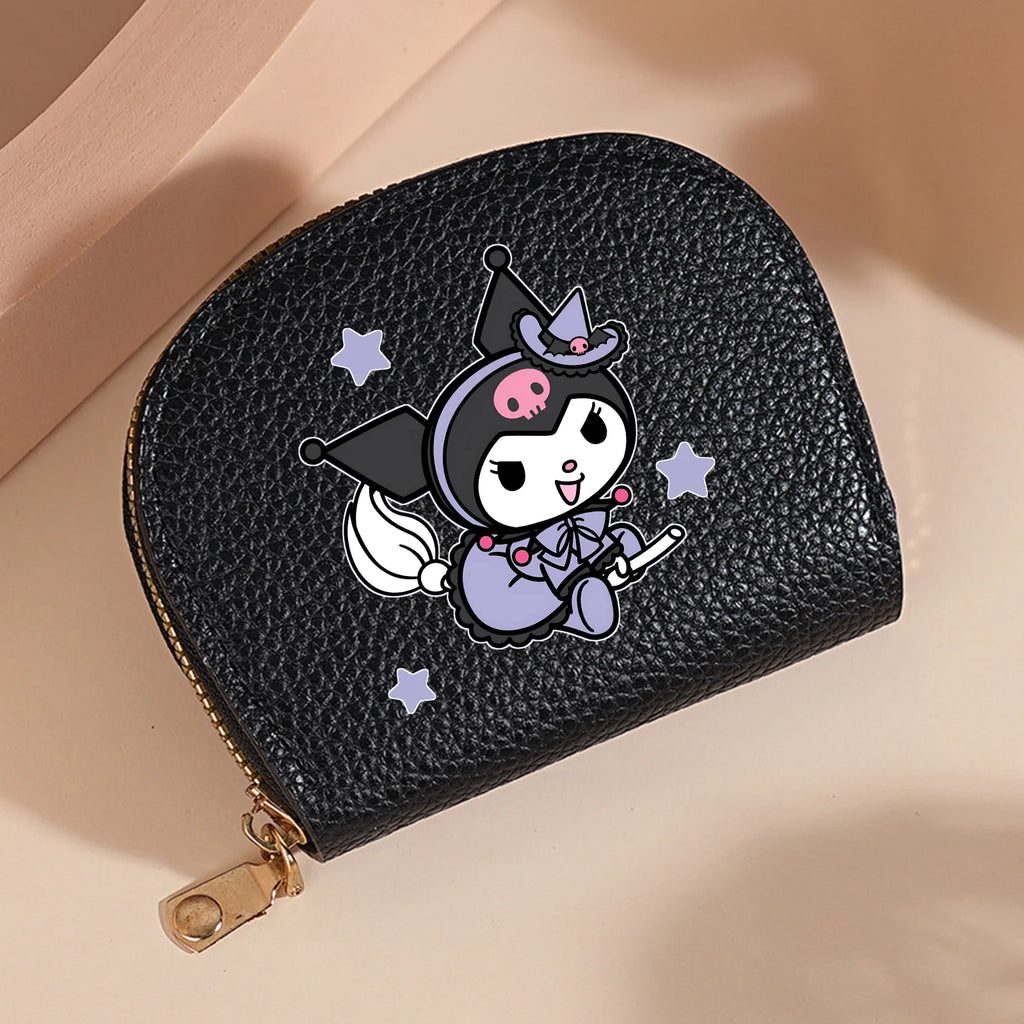 MINISO Sanrio Damen Wallet Set – PU-Leder Geldbörse mit Reißverschluss &amp; Schlüsselanhänger im Cute Design