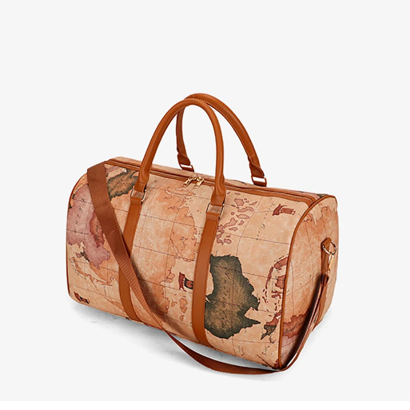 Vintage PU-Leder Reisetasche - Bolso de viaje moderno y bolso de mano para deportes, negocios y viajes, bolso de mano weiche