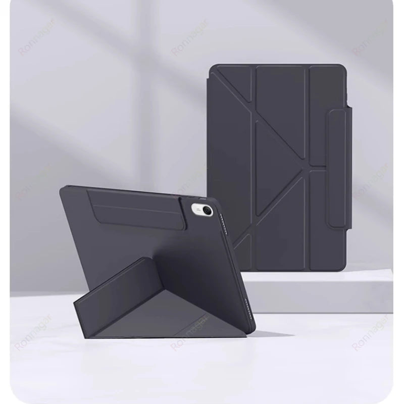 PU Leder Case für iPad Air 11 & 13 (2024–2025) und iPad Pro 11 / 12.9 – Tablet Schutzhülle mit Multi-Angle Stand & Wake-Sleep Funktion