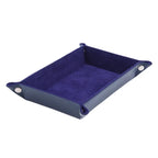 Rechteckige PU Leder Ablageschale mit Samt – Faltbares Dice Tray &amp; Organizer für Schlüssel, Geldbörse, Münzen und Spiele 
