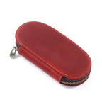 Vintage Crazy Horse Cuir Stifteetui 3er-Set – Ovales Pen Case mit Reißverschluss für Füllfederhalter &amp; Schreibgeräte