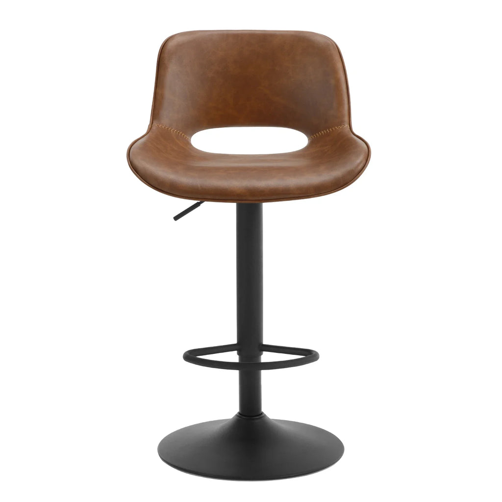 WOLTU 2er Set drehbare Barhocker – Höhenverstellbare Küchen- & Thekenstühle aus Vintage-Kunstleder mit Rückenlehne