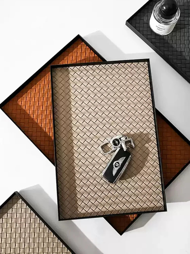 Moderne Leder-Metall Ablageschale im Light-Luxury Stil – Elegantes Schmuck- &amp; Schlüsseltray für Flur, Wohnzimmer &amp; Büro 