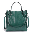 ZENCY Multifunktionale Ledertasche – Gros Shopper Bag aus 100% Echtleder für Damen, Schulter- &amp; Crossbody Tote, Rouge