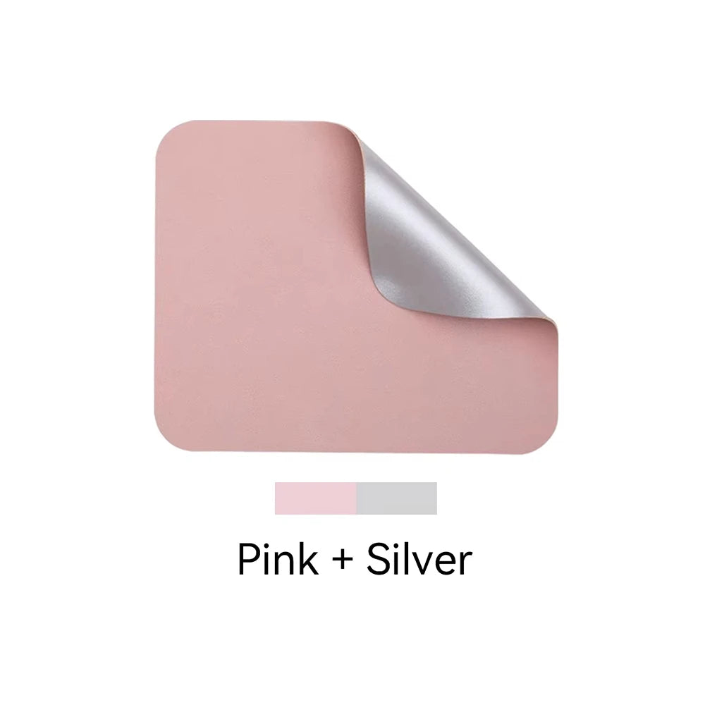 Kompaktes Leder Mousepad – Rutschfeste, doppelseitige PU Leder Mausmatte für Gaming, Büro & Laptop