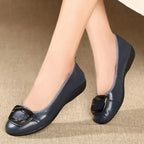 feerldi Damen Flats – Slip-On Loafers en PU-Leder, bequeme Mokassins, runde Zehen, Grande taille 41-42 