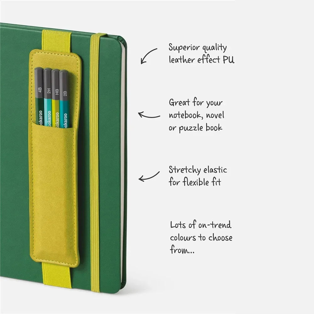 Étui à stylos en cuir PU avec bande élastique – Étui à stylos Schlankes pour journaux, écoles, bureaux et réunions 