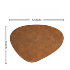 4er Set Leder Untersetzer rund – Kunstleder Getränkeuntersetzer mit Logo, stilvolle Tassenunterlagen für Kaffee, Tee & Tischdekoration