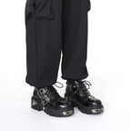 Unisex Vintage Punk Boots mit Plateau – Dunkle Rock-Stiefel im Retro-Design mit Metall-Details & Schnürung (Damen & Herren)