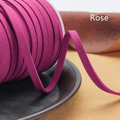 Flaches geflochtenes Kunstveloursband 5 mm – 5 Yards Faux Suede Kordel für Schmuck, Armbänder & DIY Handarbeit