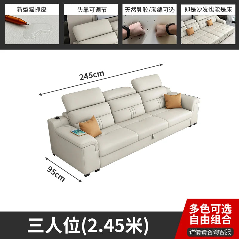 Wasserdichtes Luxus Ledersofa – Modernes L-förmiges Designer Ecksofa mit Schlaffunktion & Stauraum