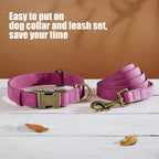 Verstellbares Hunde-Halsband & Leinen-Set aus PU-Leder – Weiches, langlebiges Hundehalsband mit Leine für kleine, mittlere & große Hunde