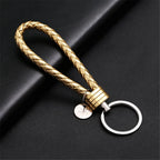 13 cm geflochtener PU-Leder Schlüsselanhänger – Farbiger Keyring für Damen &amp; Herren, modisches Auto- &amp; Taschen-Accessoire mit Metallring