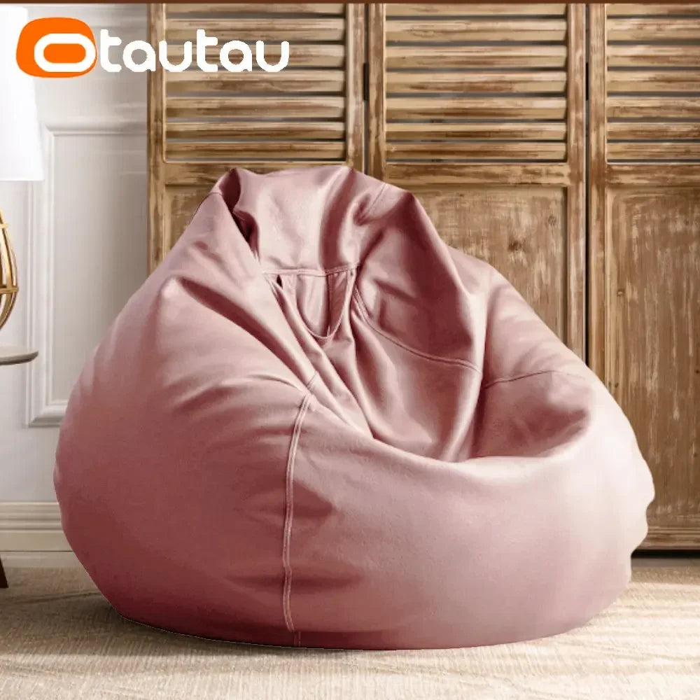 OTAUTAU Bean Bag Sofa aus Kunstleder – Gefüllter Sitzsack 70 cm für modernes Wohnen
