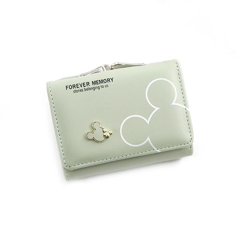 Disney Mickey Mouse Damen Geldbörse - Pequeña cartera de piel sintética para mujeres y niñas con diseño de dibujos animados 
