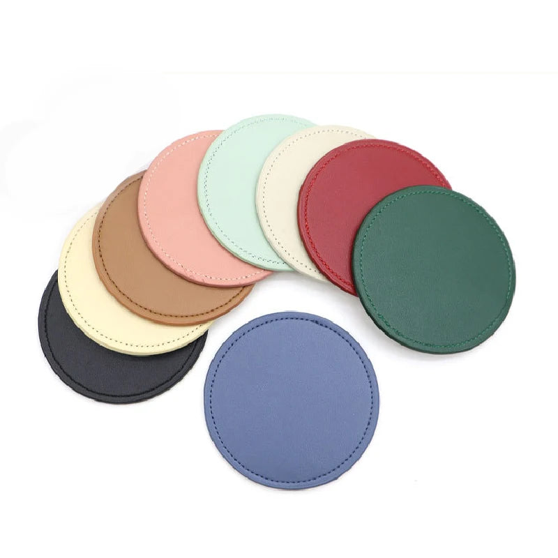 2er-Set runde Getränkeuntersetzer aus PU-Leder – Moderne, pflegeleichte Unterlagen für Kaffee, Tee & Drinks