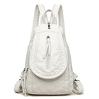 VANDERWAH Damen Rucksack Weiß – Kleiner PU Leder Rucksack mit mehreren Fächern, weich & vielseitig