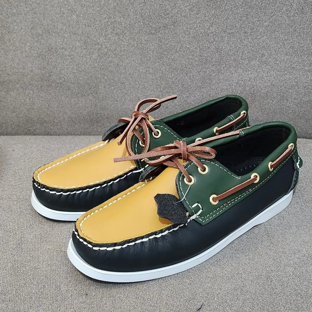 Herren Echtleder Loafer & Mokassins – Handgefertigte Driving Shoes aus Rindsleder, Klassische Bootsschuhe für Freizeit & Alltag