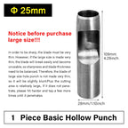 WUTA Runde Lederloch Stanzen Sets – 5–15 tlg. Hohlstanzer aus Carbonstahl für Uhrenarmbänder, Gürtel & DIY-Arbeiten