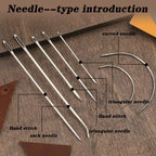 Kit de machines à main en cuir pour travaux de bricolage – Machine à main avec 7 fils et 6 tissus de couleur pour projets de bricolage en cuir