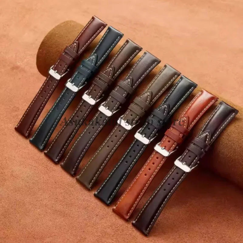 Vintage Uhrenarmband aus Oil-Wax-Leder - Correa de reloj de cuero de 18 mm a 22 mm con Dornschließe im klassischen Look para hombres y mujeres 