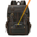 LUUFAN Großer Leder Rucksack Herren – Vintage Laptop Rucksack aus echtem Rindsleder für 17 Zoll, Schule, Reise & Alltag