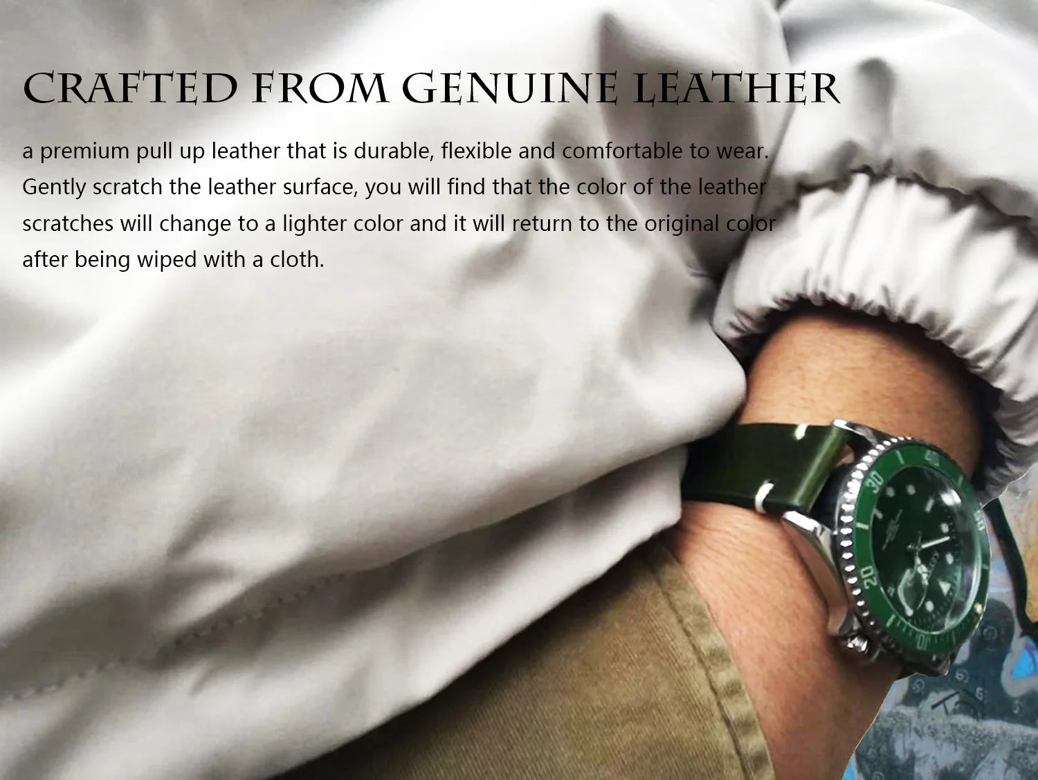 Gewachstes Leder Uhrenarmband mit Quick Release – Echtes Rindsleder Armband in 18–24mm für Smartwatches & klassische Uhren