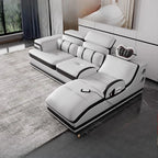 Minimalistisches Luxus Leder Ecksofa mit Massagefunktion – Modernes Designer Sofa im L-Format für stilvolle Wohnzimmer