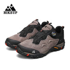 HIKEUP Herren Leder Outdoor-Schuhe – Atmungsaktive Hiking & Trekking Sneakers, Mountain Climbing & Trail Jogging Shoes, Slip-On Turnbuckle